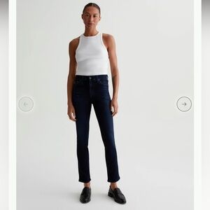 The Mari high-rise straight jeans, dark wash